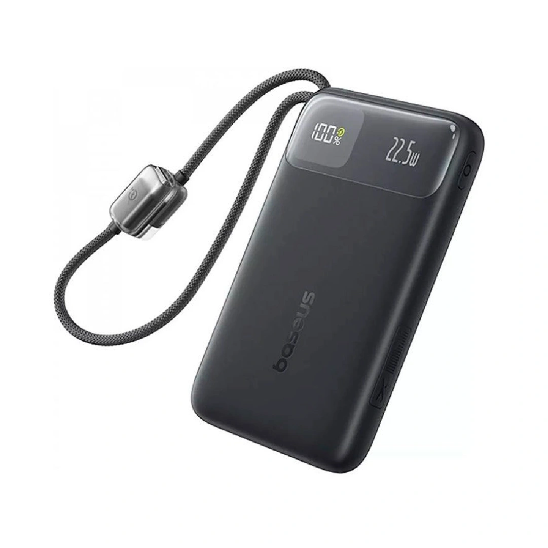 Baseus-10000mAh-225W-EnerFill-FC11-Power-Bank-Built-in-Lightning-Type-C-Cables-Cosmic-Black-E0027R04-baseus-colombo-2 Baseus 10000mAh 22.5W EnerFill FC11 Power Bank – Built in Lightning & Type C Cables Cosmic Black - Image 1